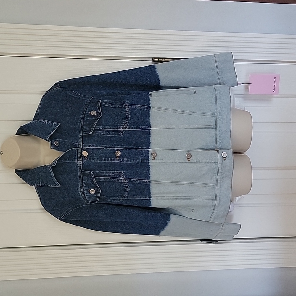 AVEC LES FILLES DENIM JEAN TRUCKER JACKET ANTHROPOLOGIE NEW SMALL COAT
